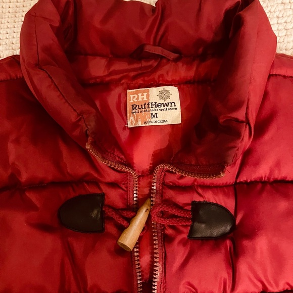Ruff Hewn Red Puffer Vest with Toggle Closure - Picture 3 of 5